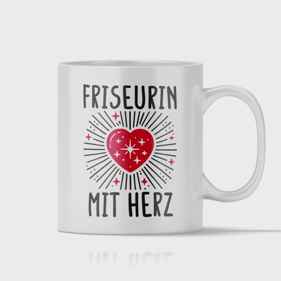 Friseur Tasse - Friseurin mit Herz (Friseurmeisterin, Geschenk)