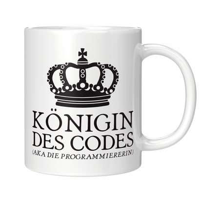 Programmierer Tasse - Königin des Codes aka die Programmiererin (Softwareentwickler, Geschenk)