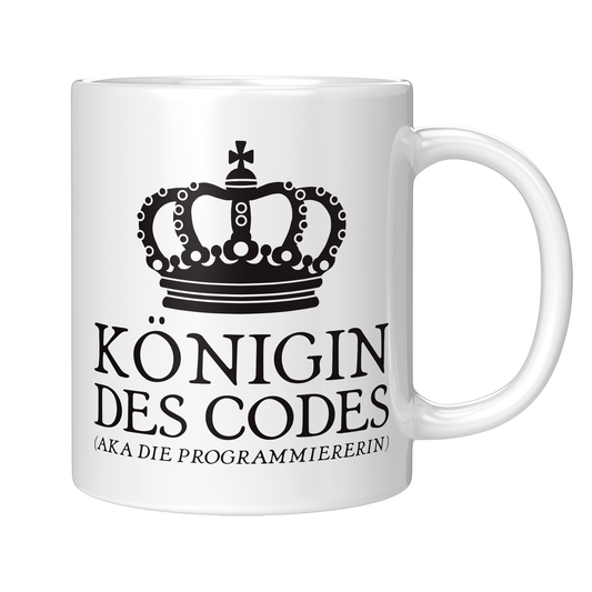 Programmierer Tasse - Königin des Codes aka die Programmiererin (Softwareentwickler, Geschenk)