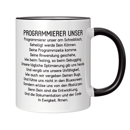 Programmierer Tasse - "Programmierer Unser"-Gebet (Softwareentwickler, Geschenk)