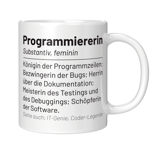 Programmierer Tasse - Wörterbuch "Programmiererin" (Softwareentwickler, Geschenk)