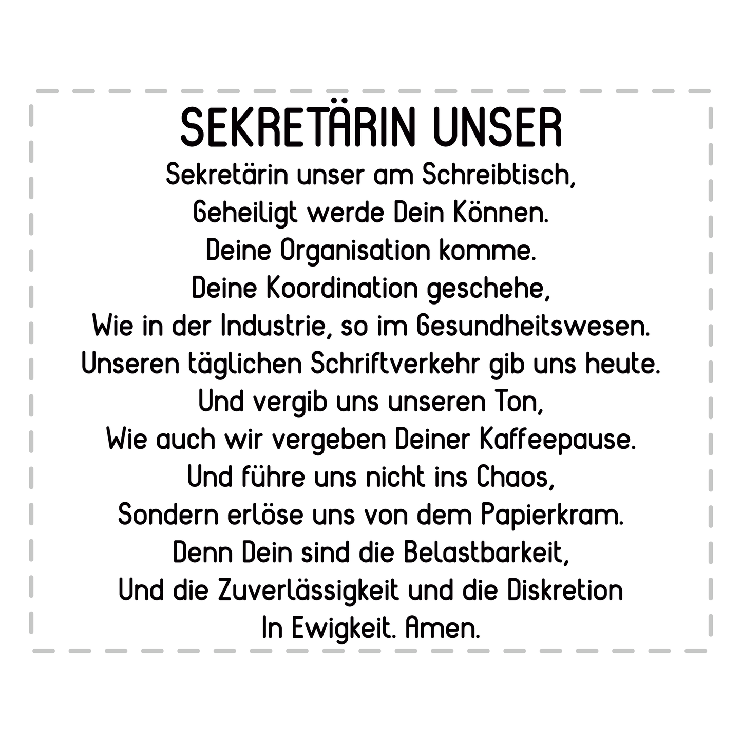 Sekretärin Tasse - "Sekretärin Unser" Gebet (Sekretär, Geschenk)