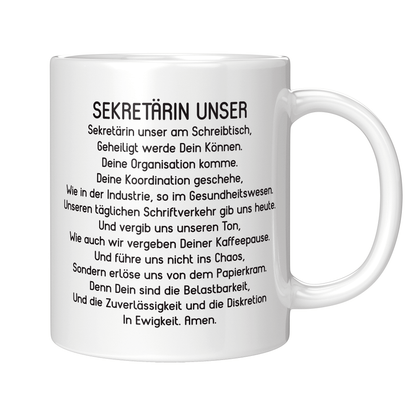 Sekretärin Tasse - "Sekretärin Unser" Gebet (Sekretär, Geschenk)