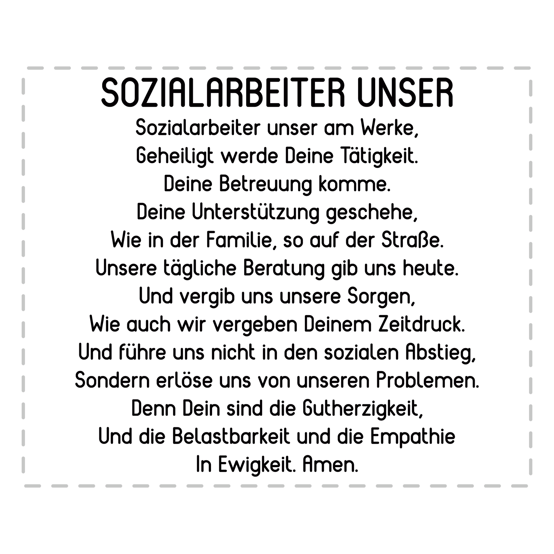 Sozialarbeiter Tasse - "Sozialarbeiter Unser" Gebet (Soziale Arbeit, Sozialarbeiterin, Geschenk)