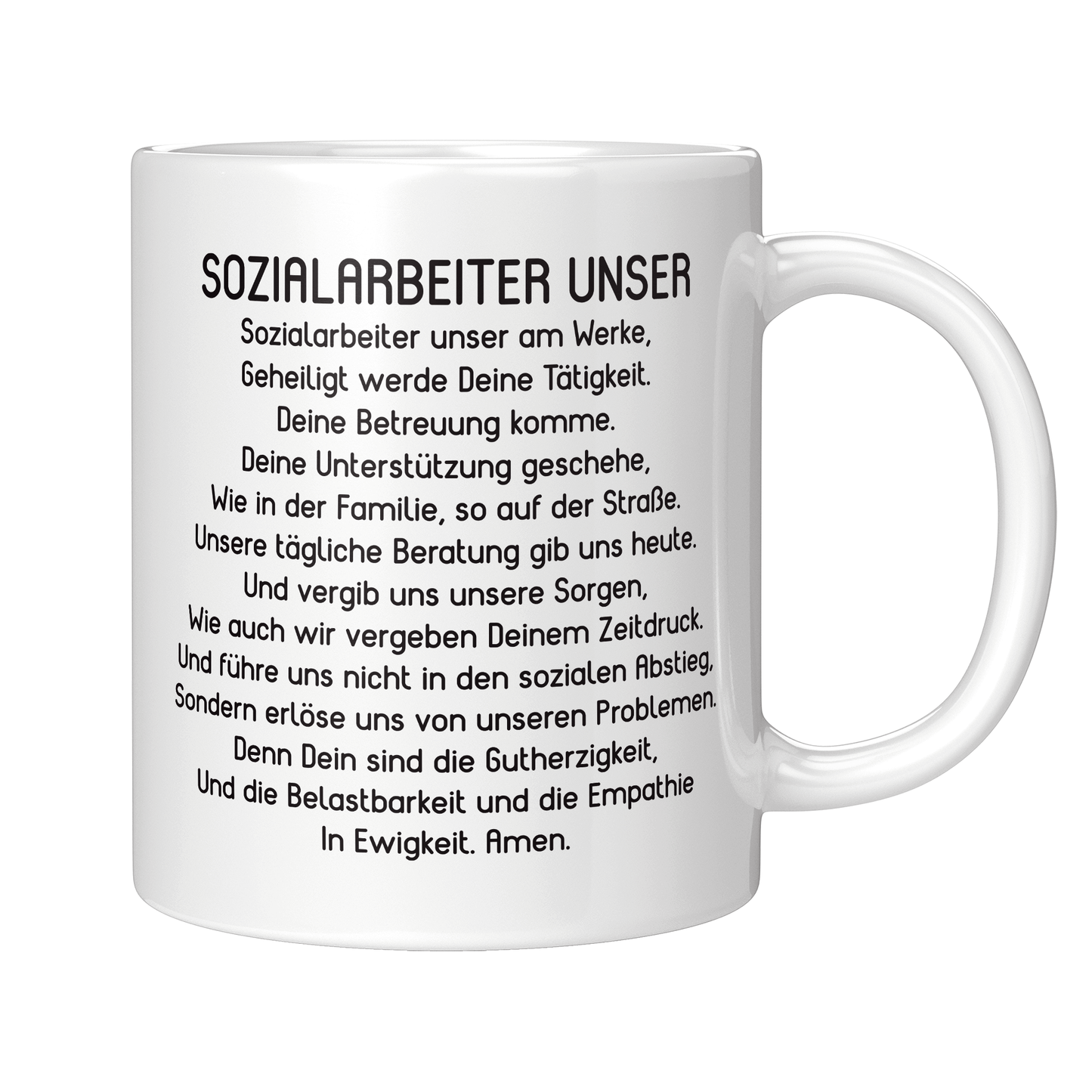 Sozialarbeiter Tasse - "Sozialarbeiter Unser" Gebet (Soziale Arbeit, Sozialarbeiterin, Geschenk)