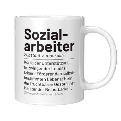 Sozialarbeiter Tasse - Wörterbuch: Sozialarbeiter (Soziale Arbeit, Geschenk)