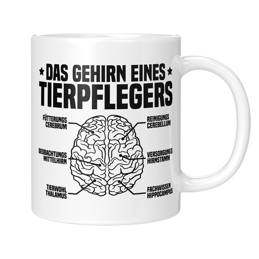 Tierpfleger Tasse - Das Gehirn eines Tierpflegers (Tierpflegerin, Tierpflege, Geschenk)