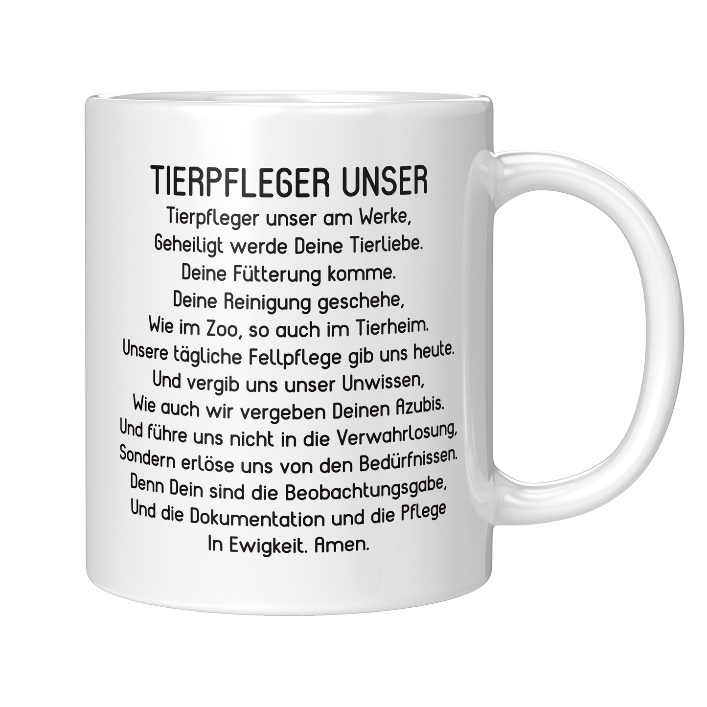 Tierpfleger Tasse - "Tierpfleger Unser" Gebet (Tierpflegerin, Tierpflege, Geschenk)