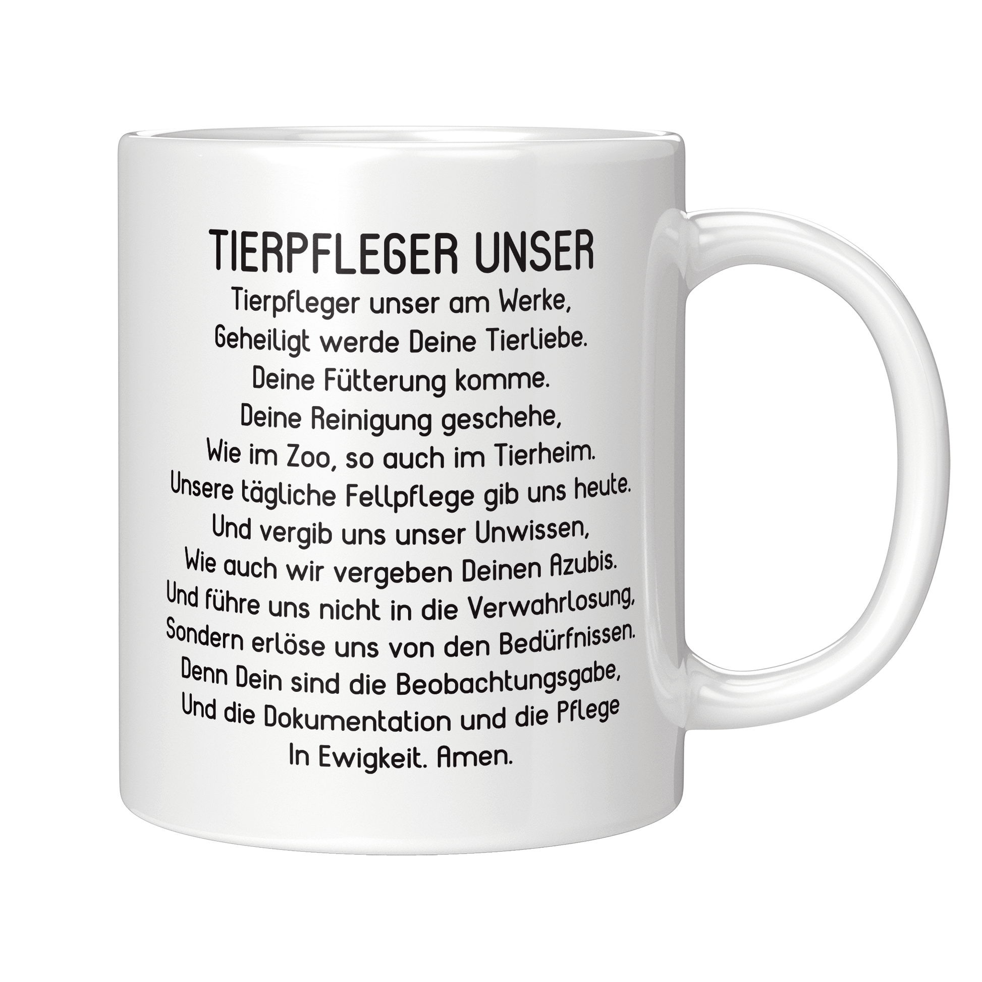 Tierpfleger Tasse - "Tierpfleger Unser" Gebet (Tierpflegerin, Tierpflege, Geschenk)