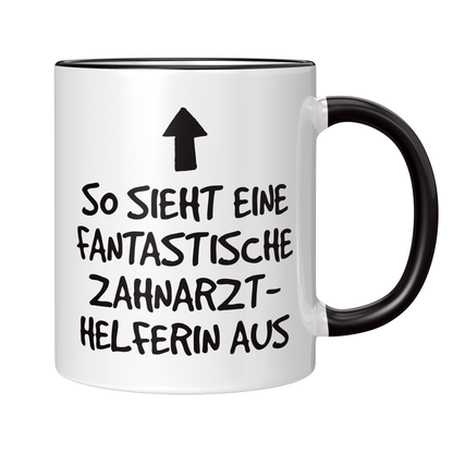 Zahnarzthelferin Tasse - Fantastische Zahnarzthelferin (Zahnmedizinische Fachangestellte, ZFA, Geschenk)