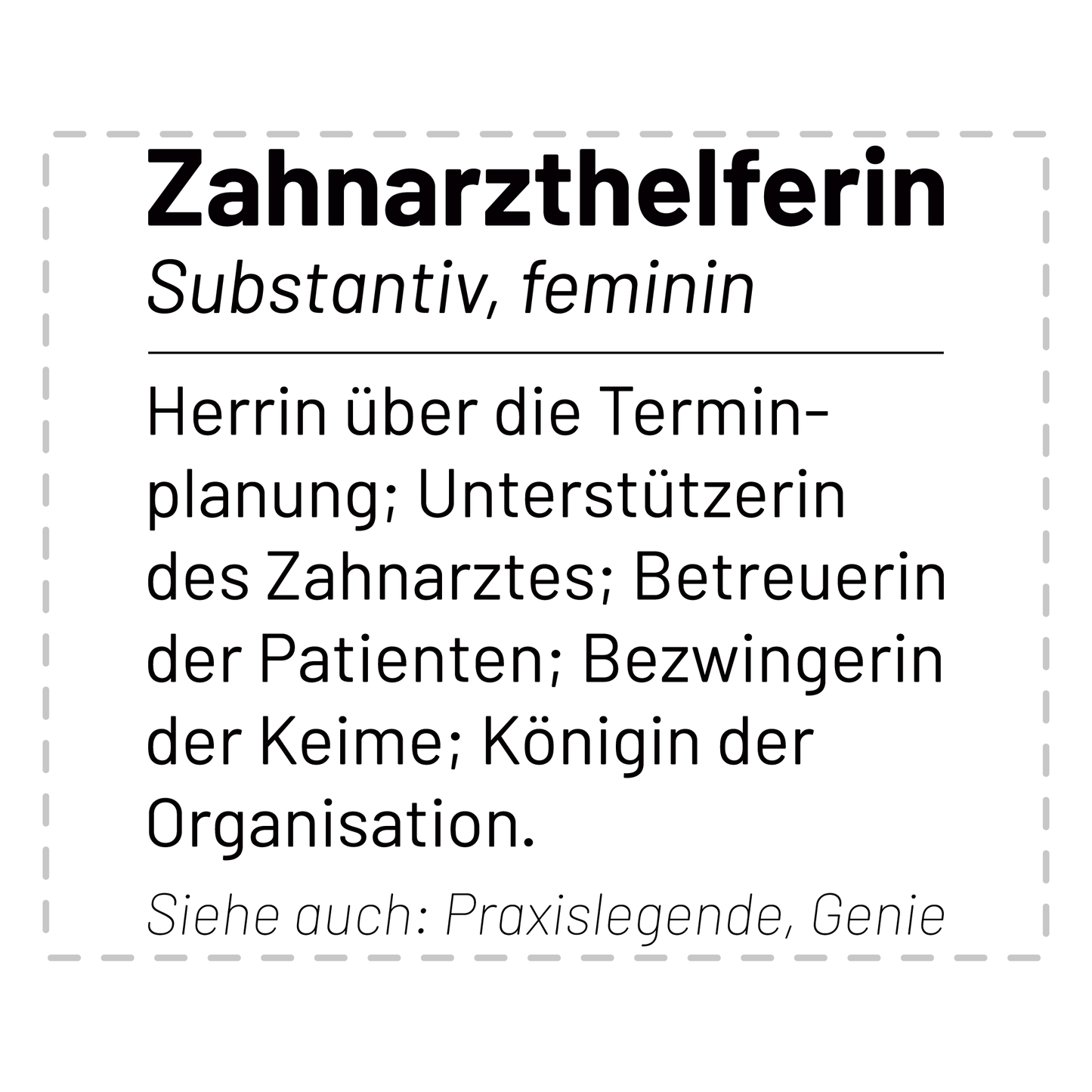 Zahnarzthelferin Tasse - Wörterbuch "Zahnarzthelferin" (Zahnmedizinische Fachangestellte, ZFA, Geschenk)