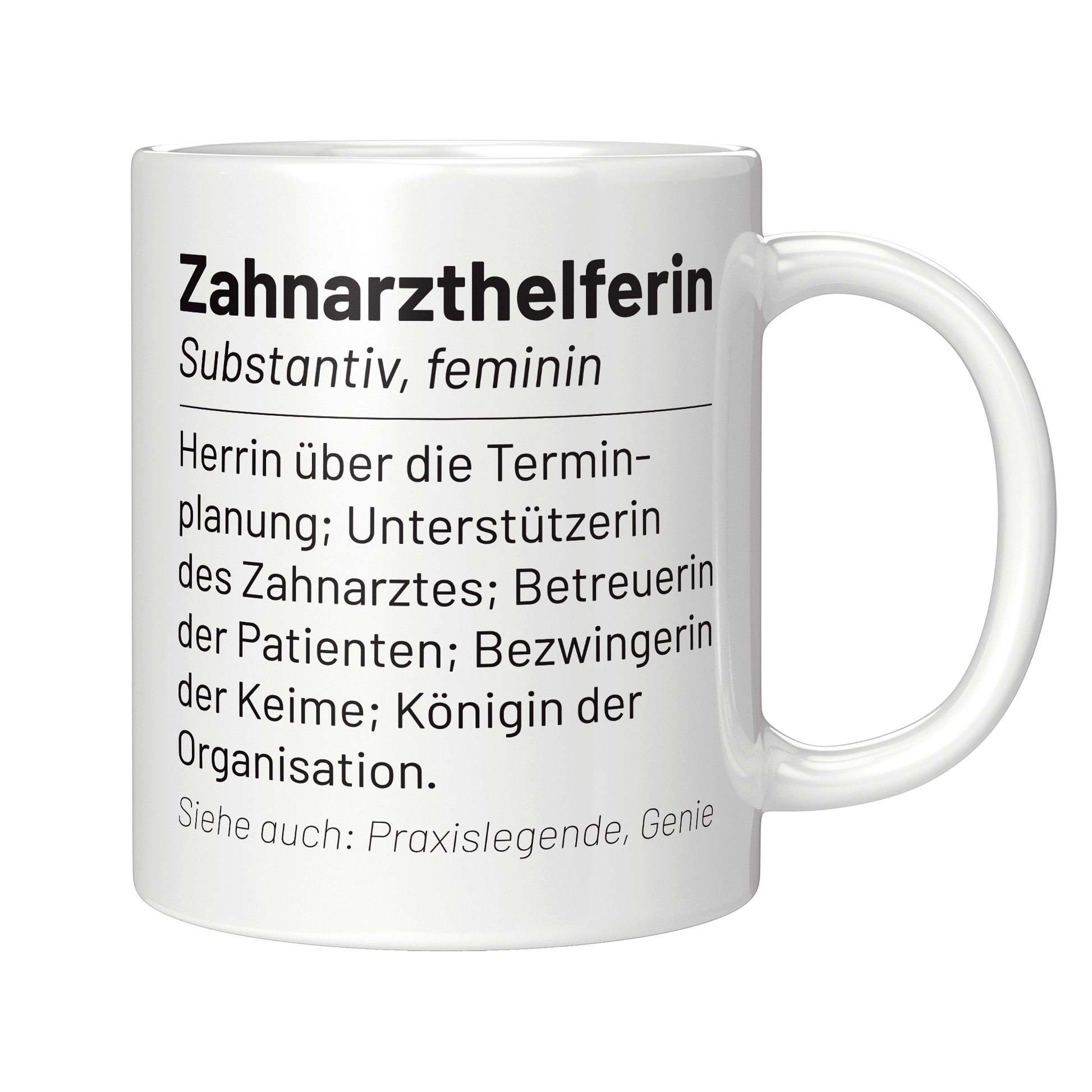 Zahnarzthelferin Tasse - Wörterbuch "Zahnarzthelferin" (Zahnmedizinische Fachangestellte, ZFA, Geschenk)