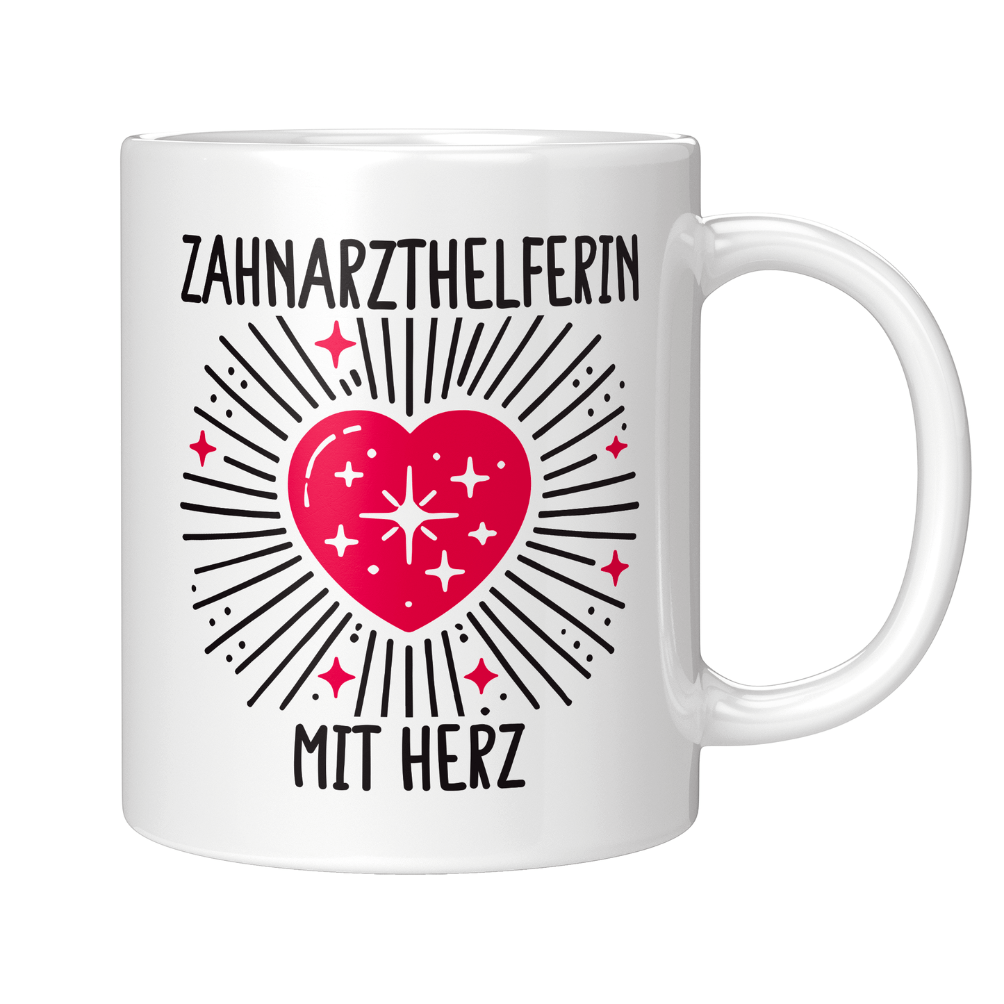 Zahnarzthelferin Tasse - Zahnarzthelferin mit Herz (ZFA, Zahnmedizinische Fachangestellte, Geschenk)