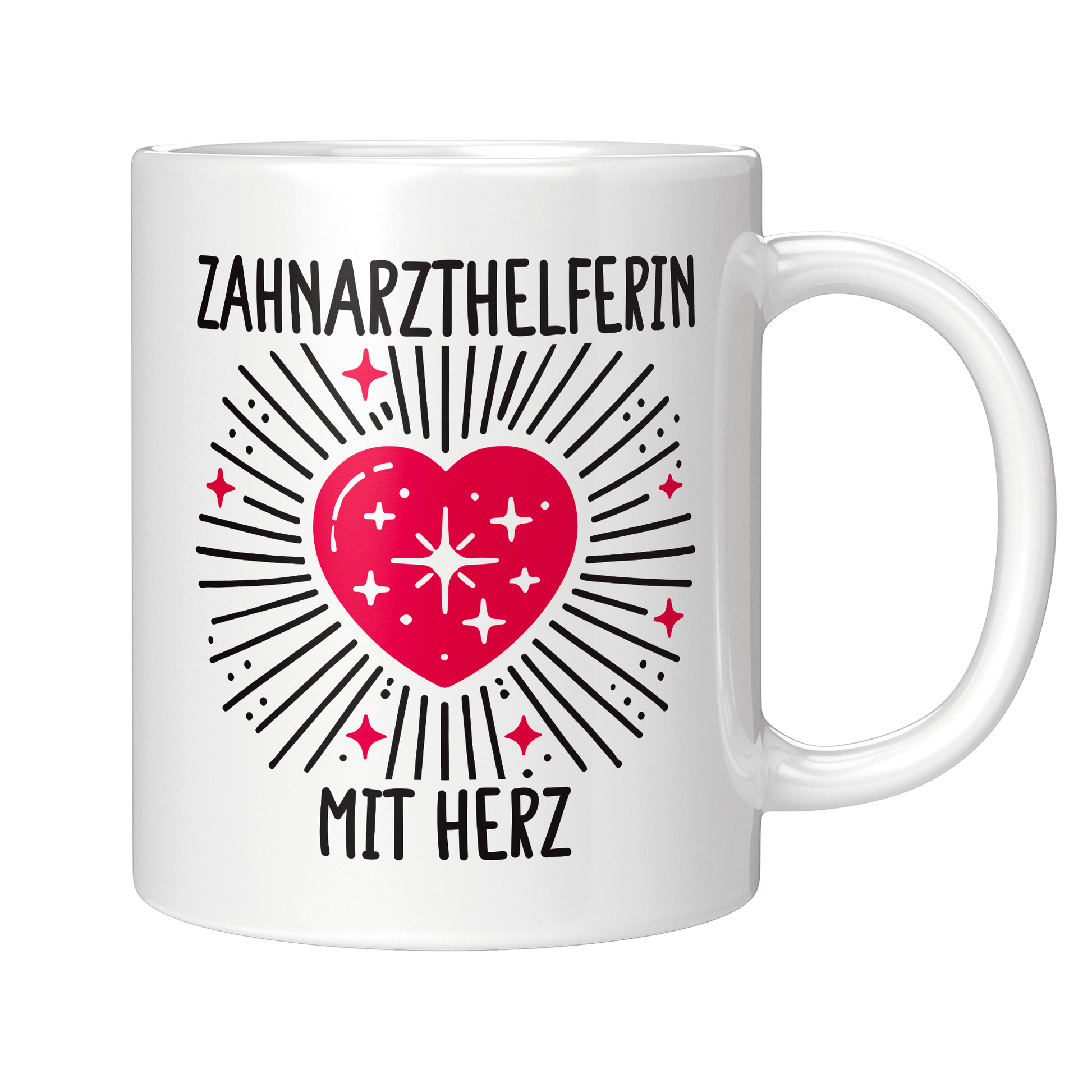 Zahnarzthelferin Tasse - Zahnarzthelferin mit Herz (ZFA, Zahnmedizinische Fachangestellte, Geschenk)