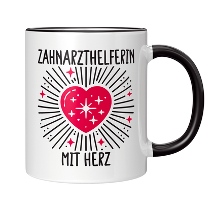 Zahnarzthelferin Tasse - Zahnarzthelferin mit Herz (ZFA, Zahnmedizinische Fachangestellte, Geschenk)