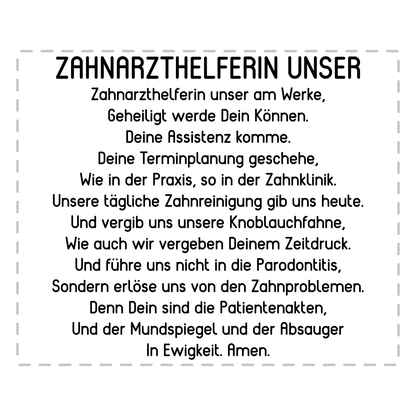 Zahnarzthelferin Tasse - "Zahnarzthelferin Unser"-Gebet (Zahnmedizinische Fachangestellte, ZFA, Geschenk)